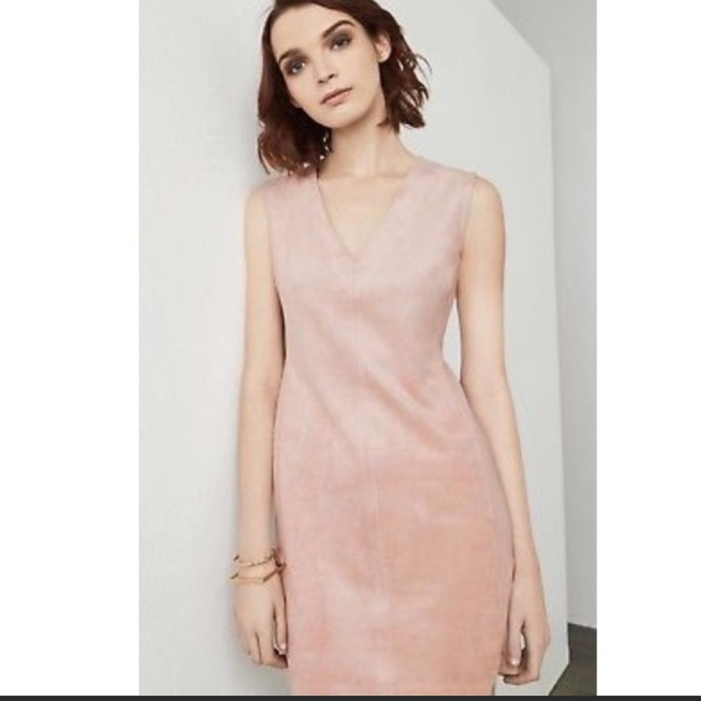 BCBG Maxazaria “Malina” blush suede dress